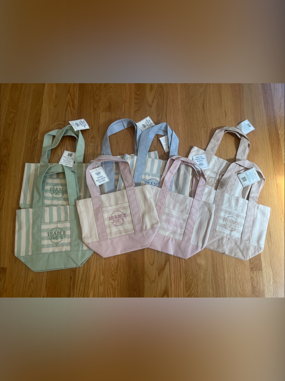 Trader Joe’s Lot of 8 Stripe Tote Bag Mini